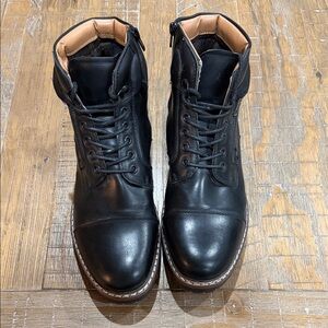 Black Leather Men's Boots
